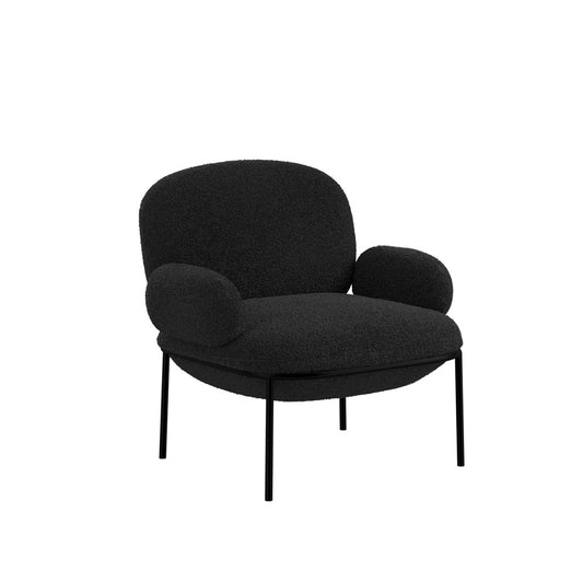 Modern black boucle chair