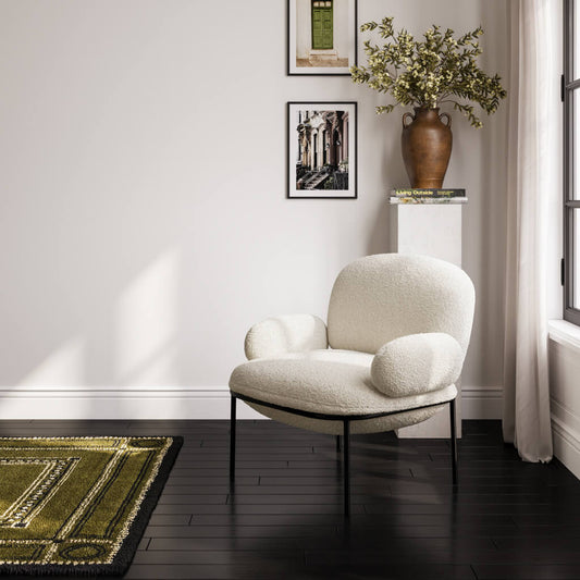 ivory boucle chair