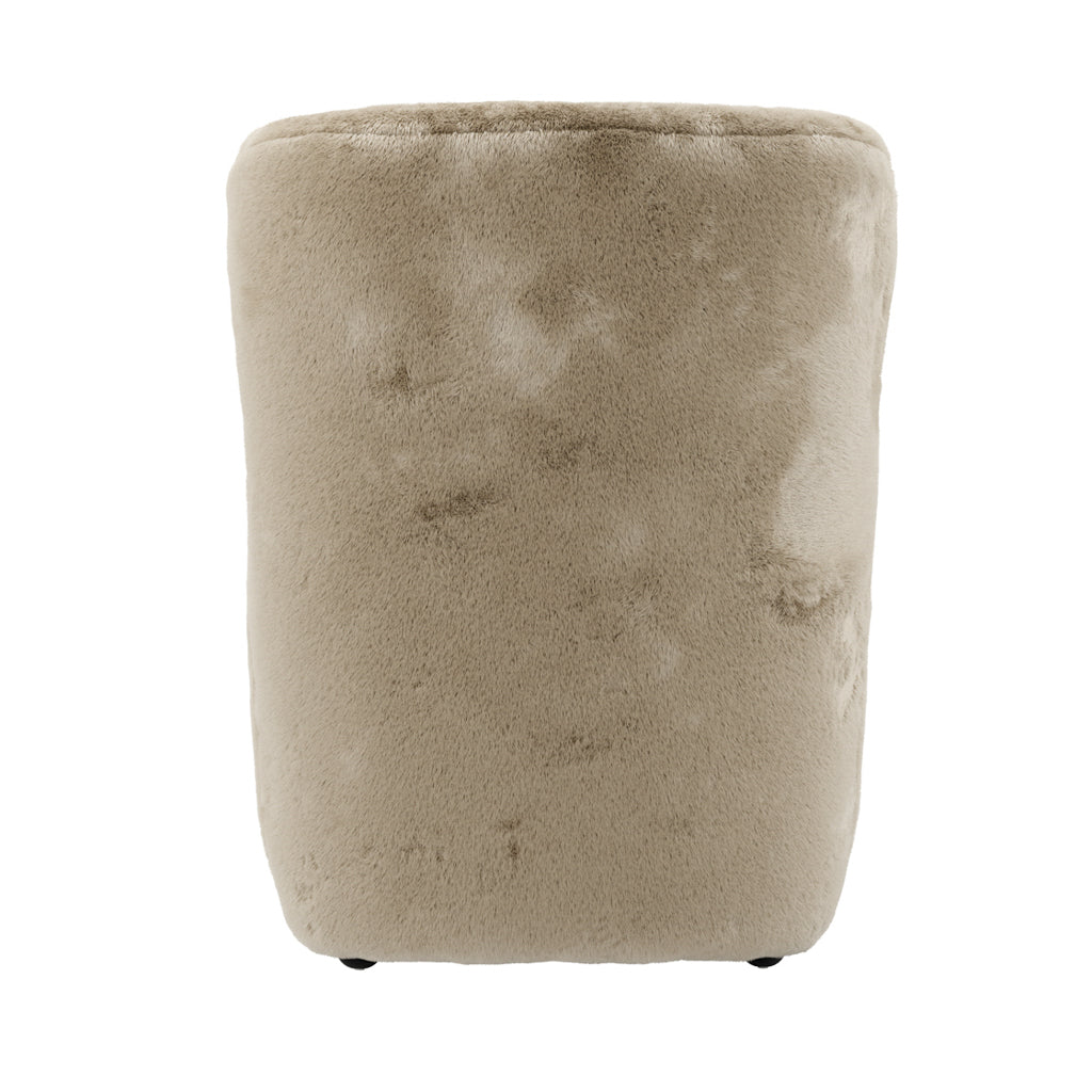 Bear Coyote Fur Fabric Occasional chair in Dark Beige