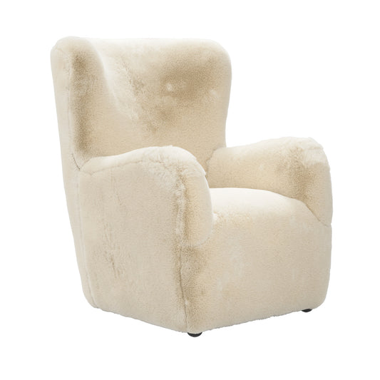 Bear Dawn Fur Fabric Occasional chair in Light Beige