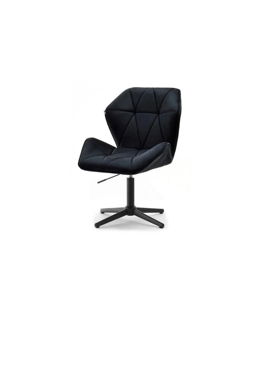 Stylish velour adjustable office desk chair on black