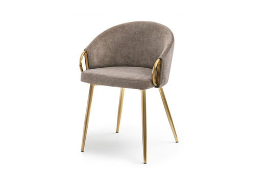 Designer adjustable office/desk chair with gold swivel base in Grey