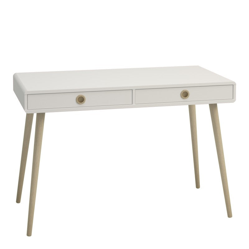 White desk online brass legs