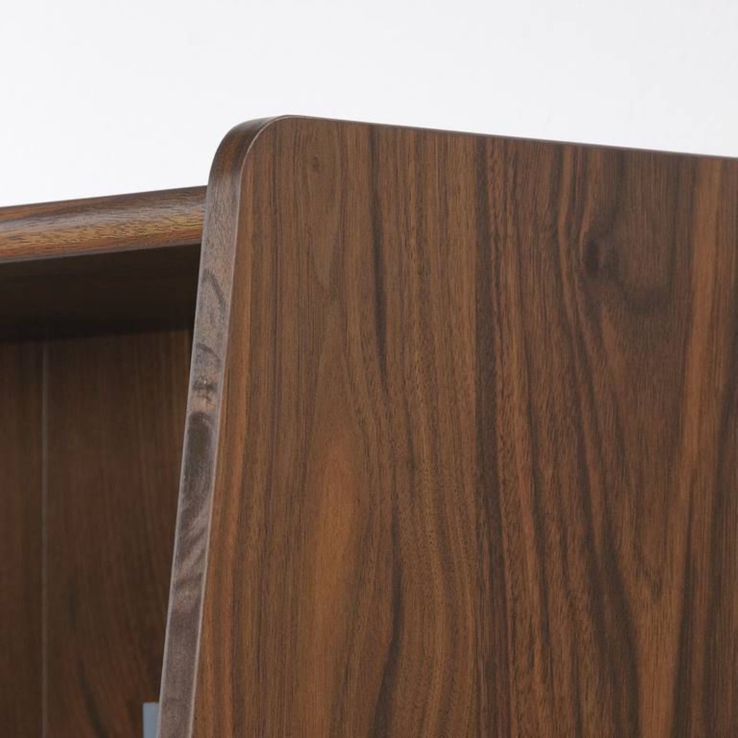 Elegant mid century/ retro style narrow bookcase in walnut finish
