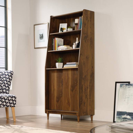 Hampstead Park mid century/ retro style wide bookcase in walnut finish