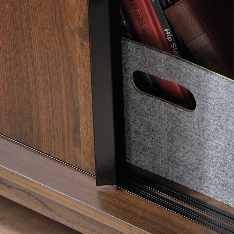 Hampstead Park mid century/ retro style wide bookcase in walnut finish