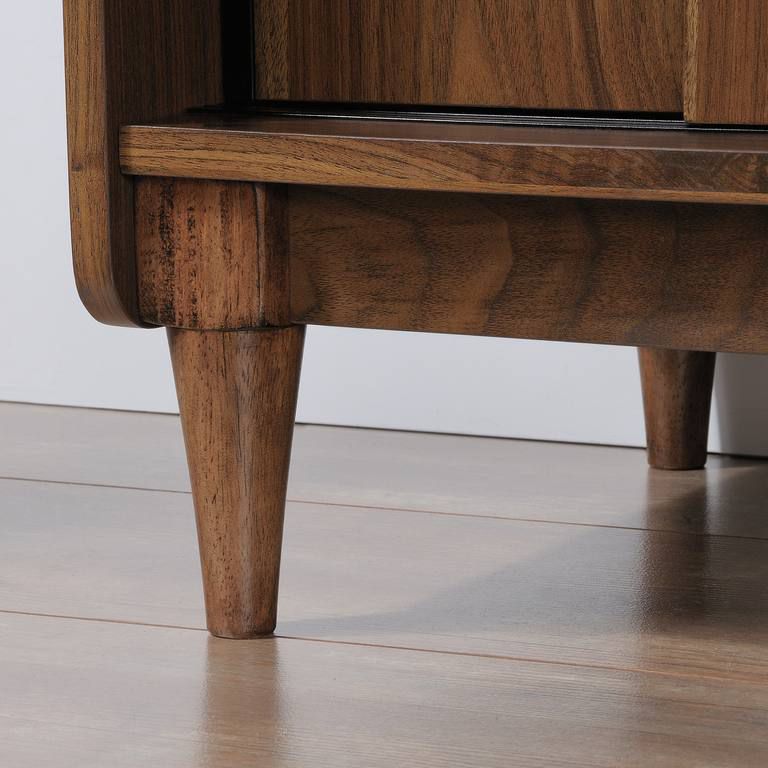 Hampstead Park mid century/ retro style wide bookcase in walnut finish