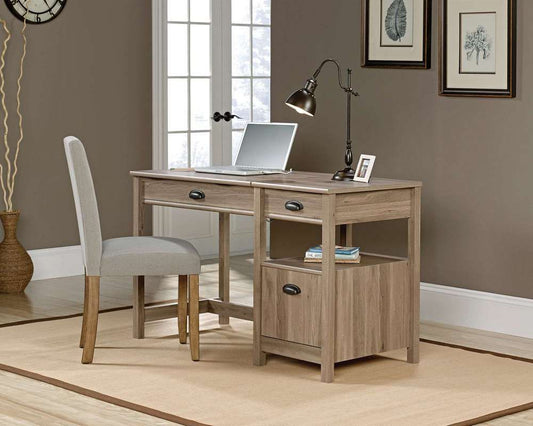 Ergonomic sit/stand desk in Oak finish- home office desk