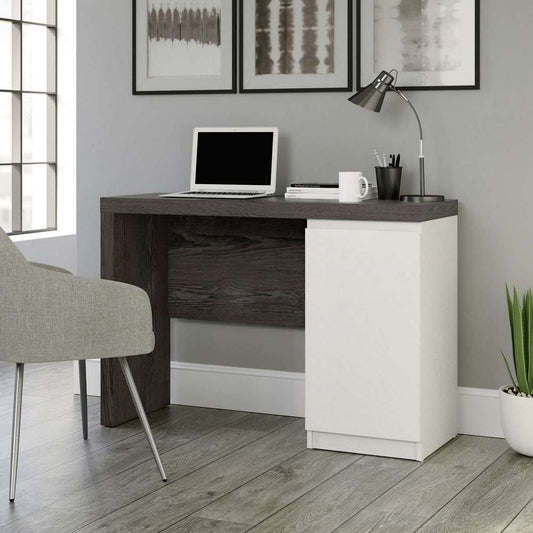 Hudson Chunky Office Desk in Walnut and White Finish