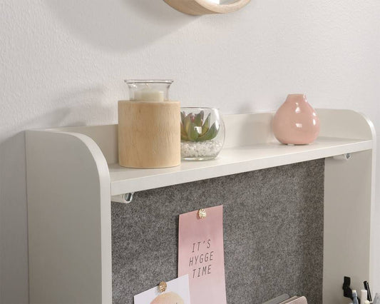 Scandinavian Style wall desk in white finish with Oak accent