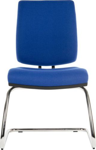 Deluxe fabric visitor reception chair in Blue