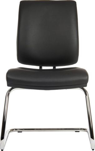 Copy of Deluxe fabric visitor reception chair in Black Faux Leather