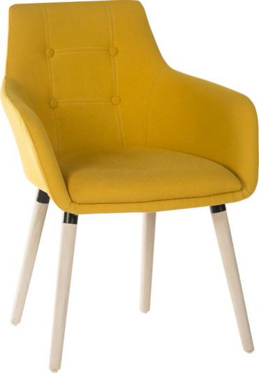 Contemporary Scandi Reception Chair in Yellow - Pair
