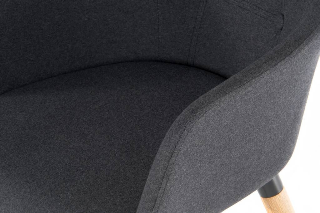 Contemporary Scandi Reception Chair in Graphite Grey - Pair