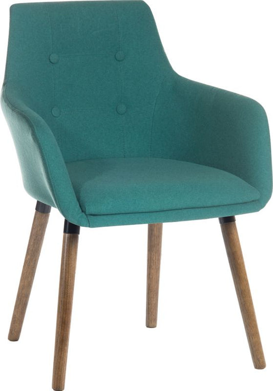 Contemporary Scandi Reception Chair in Jade Green - Pair
