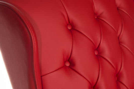 Elegant Super large button-tufted red leather executive armchair
