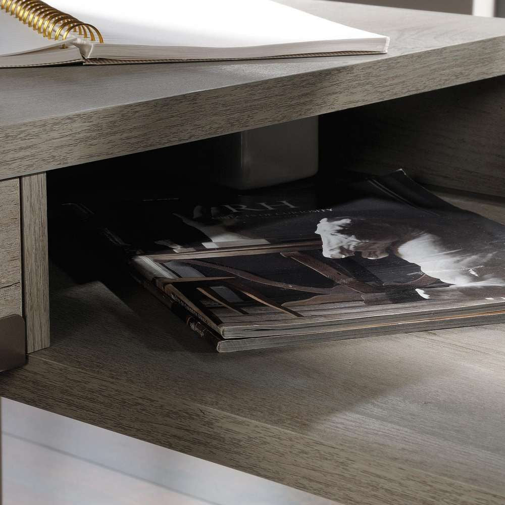 Large Home office L-shaped desk in Oak finish with Extra Storage Shelf