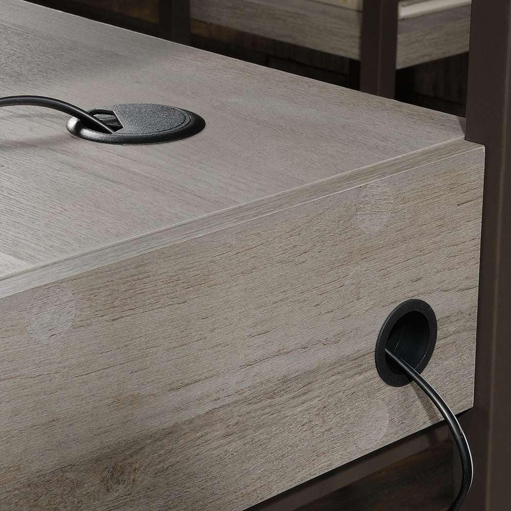 Large Home office L-shaped desk in Oak finish with Extra Storage Shelf