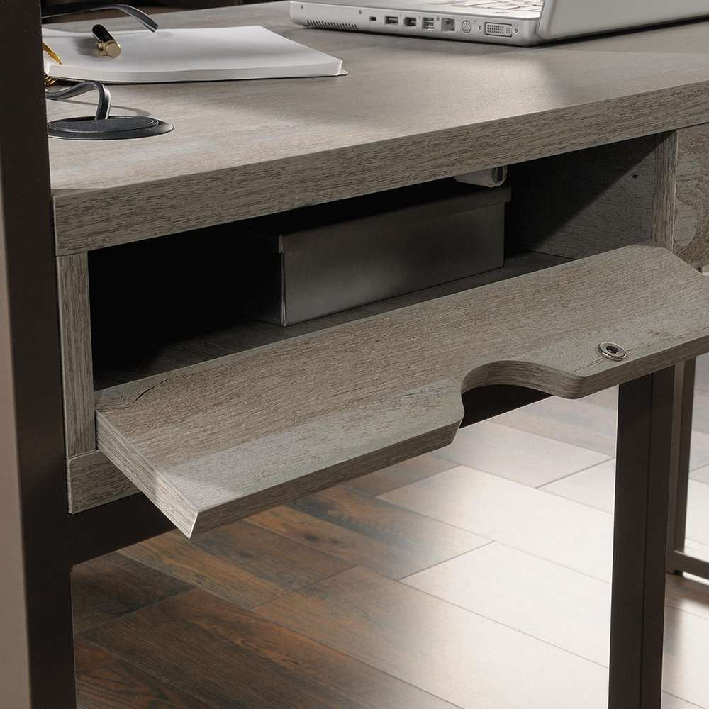 Large Home office L-shaped desk in Oak finish with Extra Storage Shelf