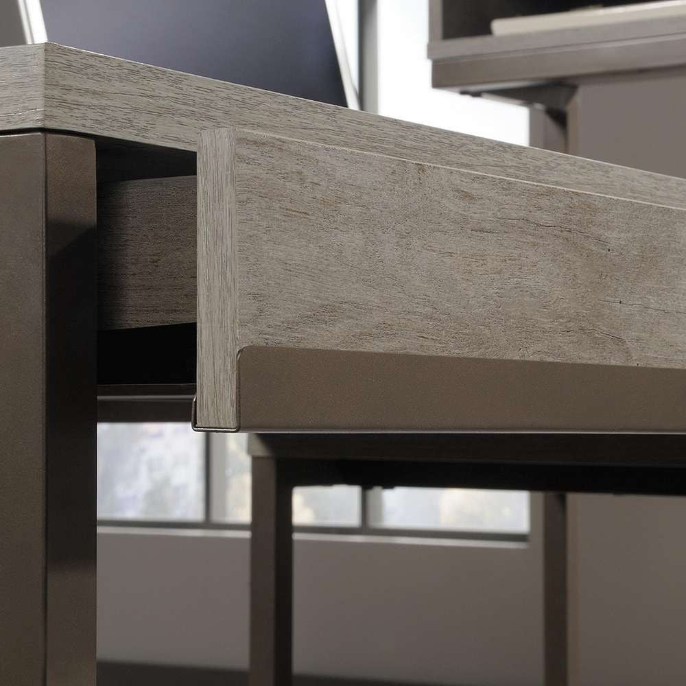 Large Home office L-shaped desk in Oak finish with Extra Storage Shelf