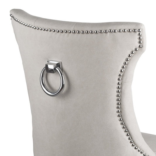 High Wing Ring Buttoned Dining Chair