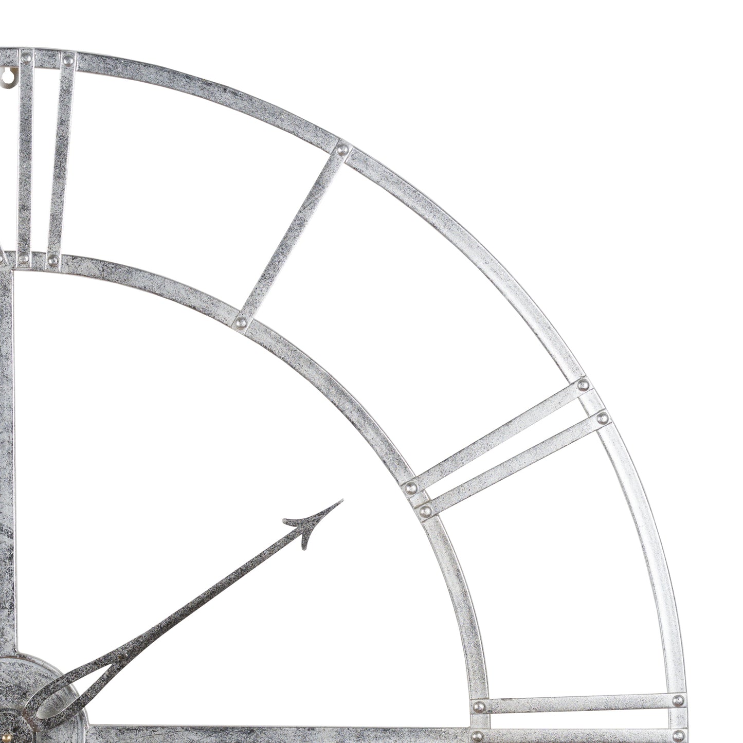 Large Silver Foil Skeleton Round Wall Clock