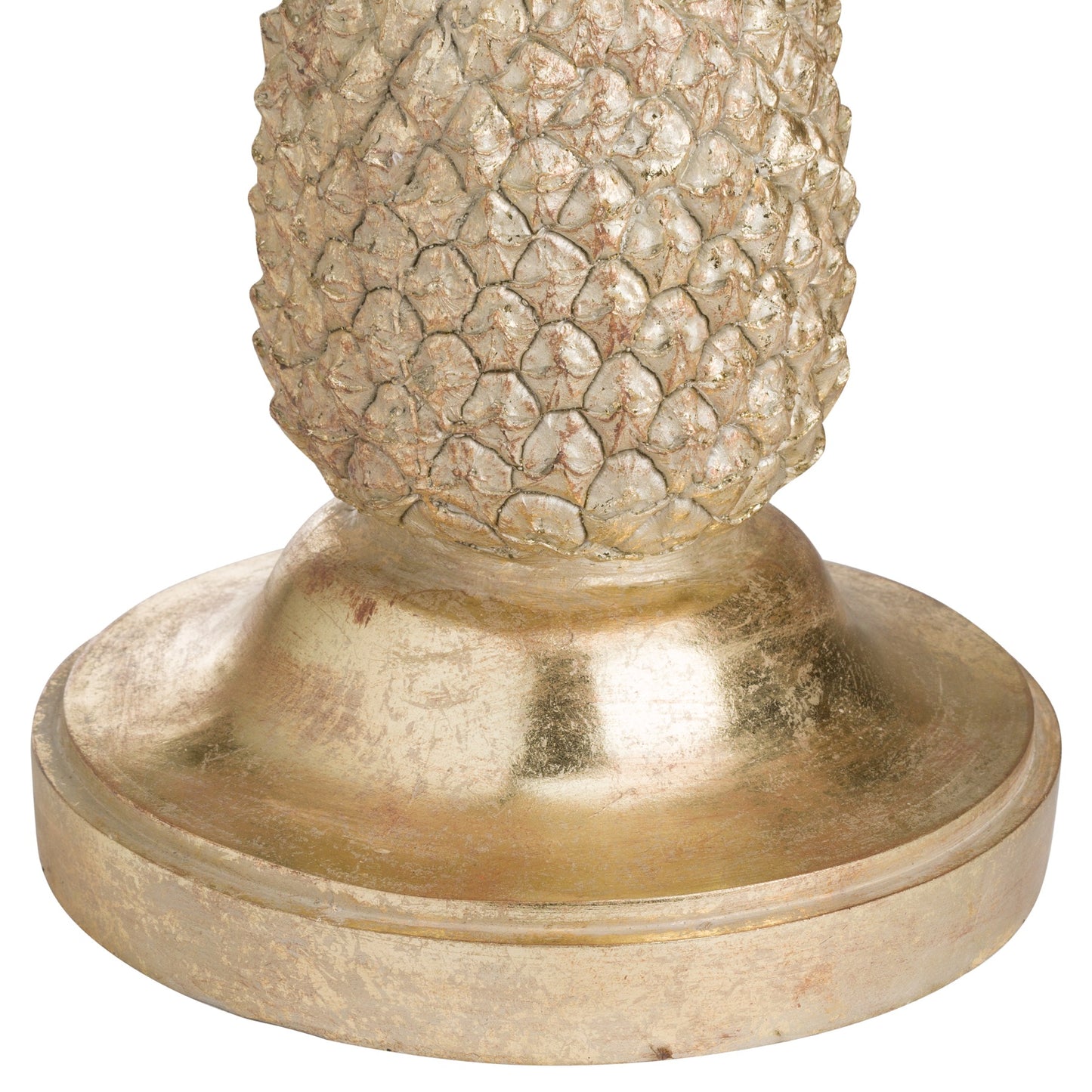 Goldener Ananas-Beistelltisch mit Glasplatte