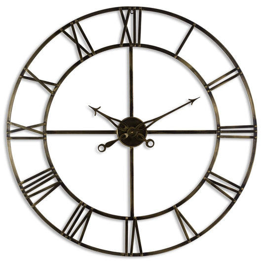 Large Antique Brass Skeleton Clock dia 100cm