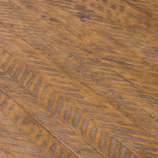 Dark Pine and Gold Circular Dining Table