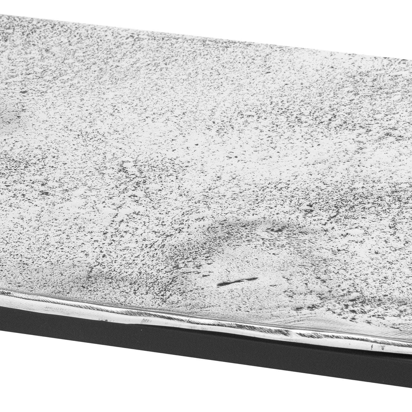 Schmaler Konsolentisch im Industriestil aus Aluminiumguss in Silber