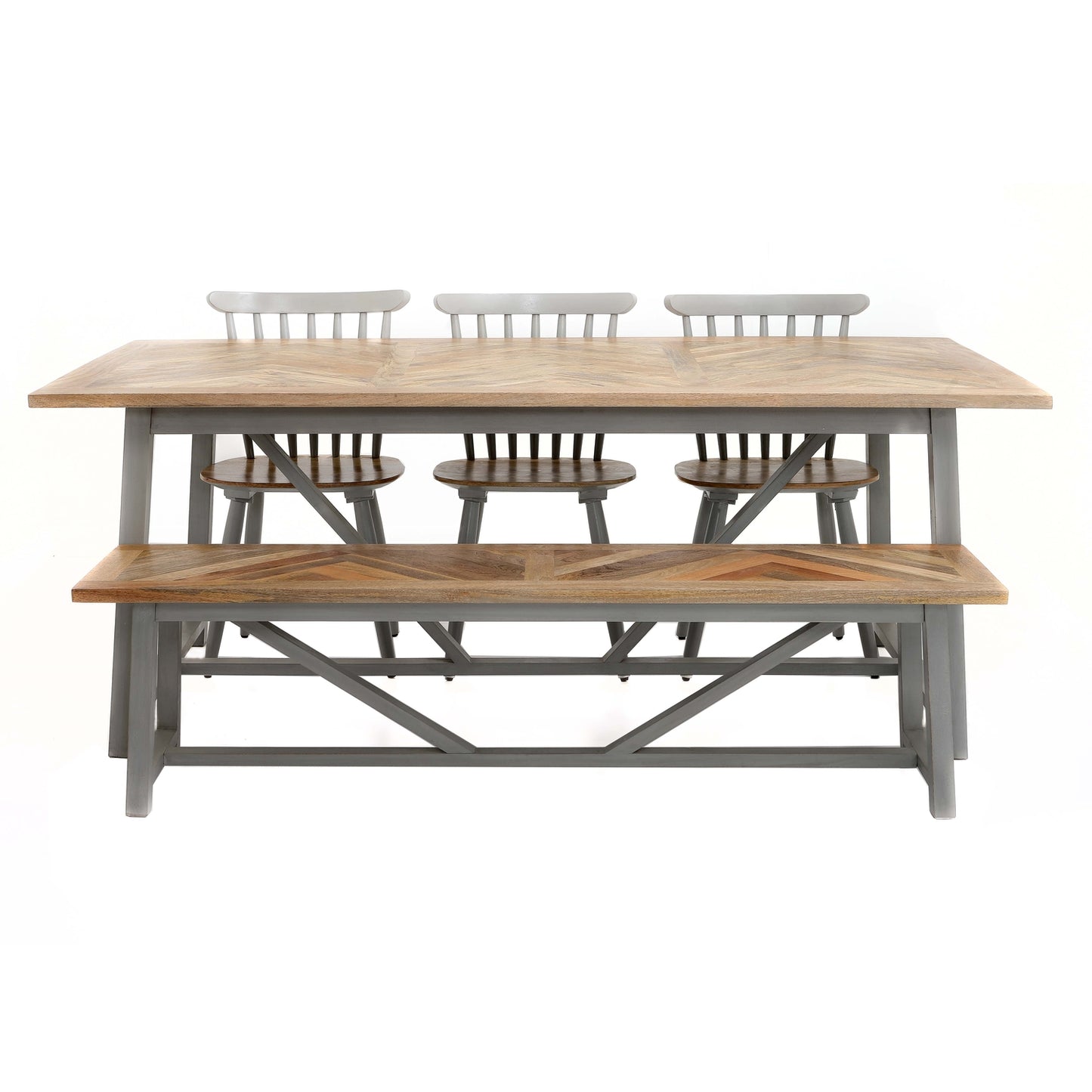 Nordic Grey Collection 6 Seater Wooden Dining Table