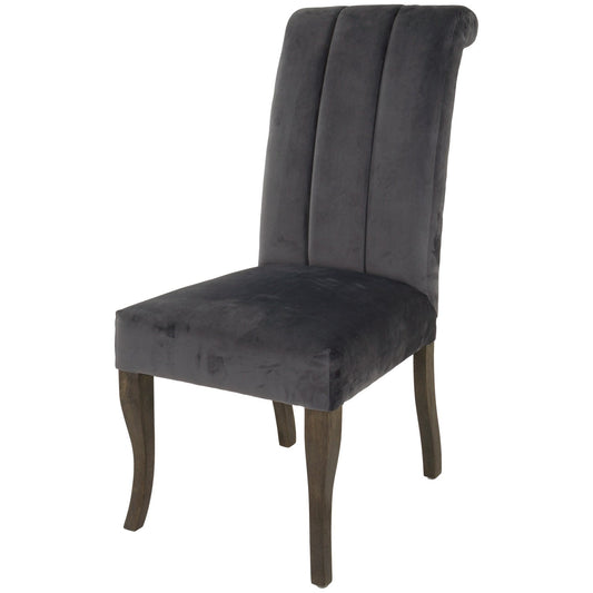Dark Grey Velvet Dining Chair