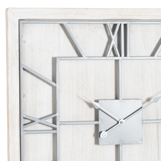Williston White Square Large Wall Clock