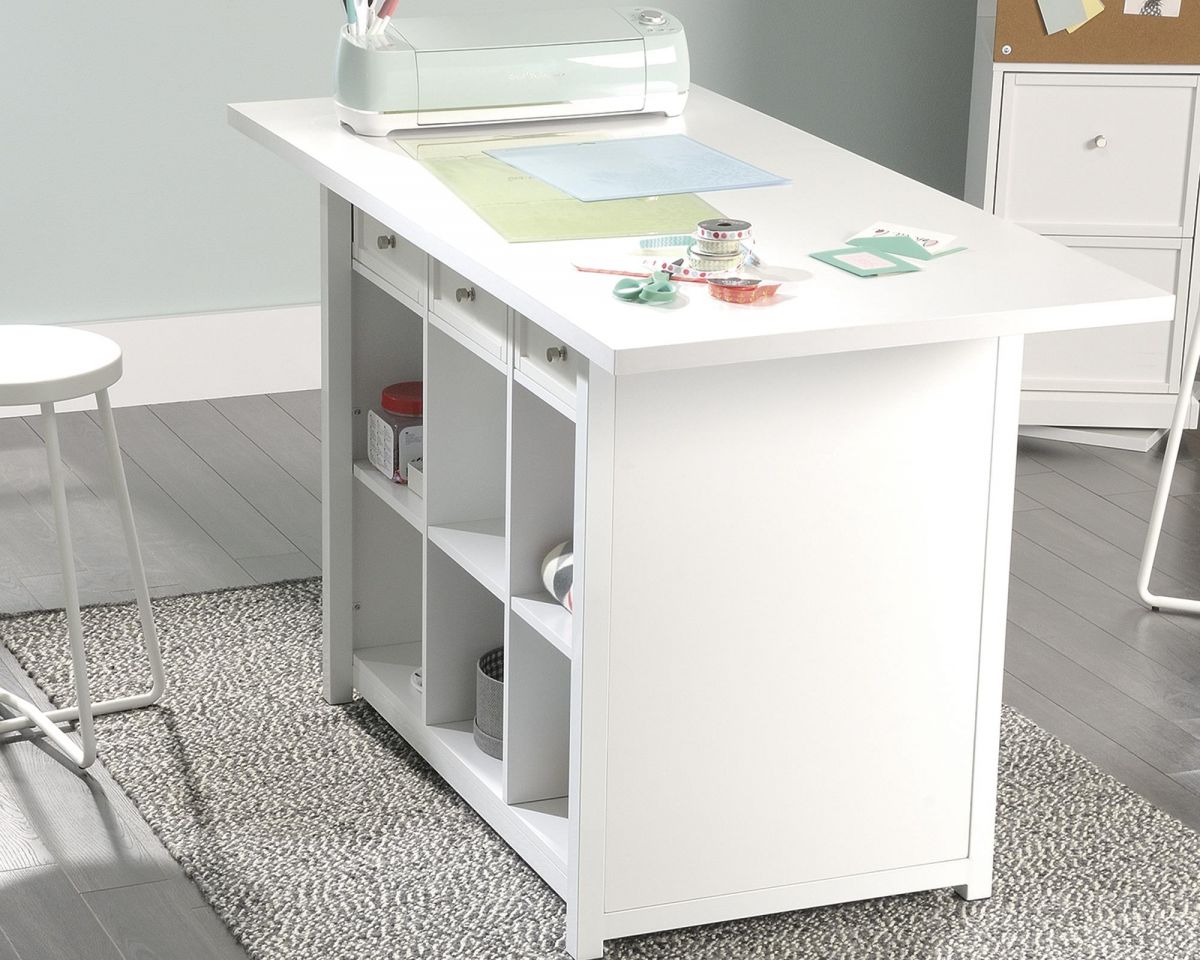 CRAFT WORK TABLE/ISLAND SOFT WHITE