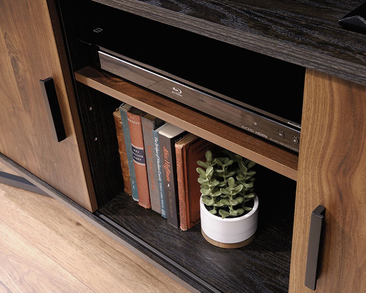 CANYON LANE INDUSTRIAL STYLE WALNUT TV STAND