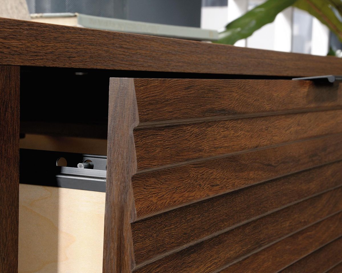 Lateral filling cabinet in Spiced Mahogany finish