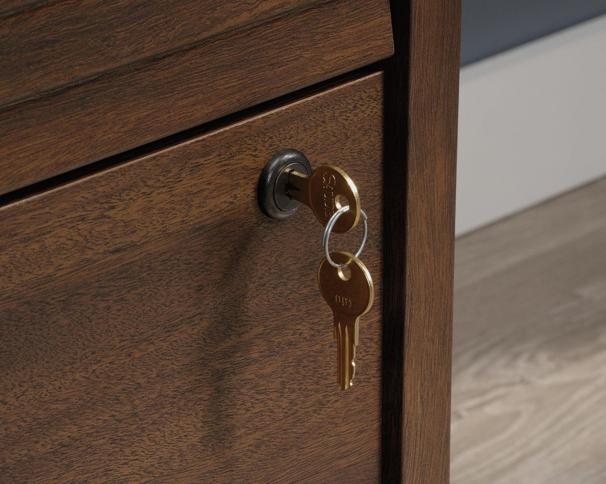 Lateral filling cabinet in Spiced Mahogany finish