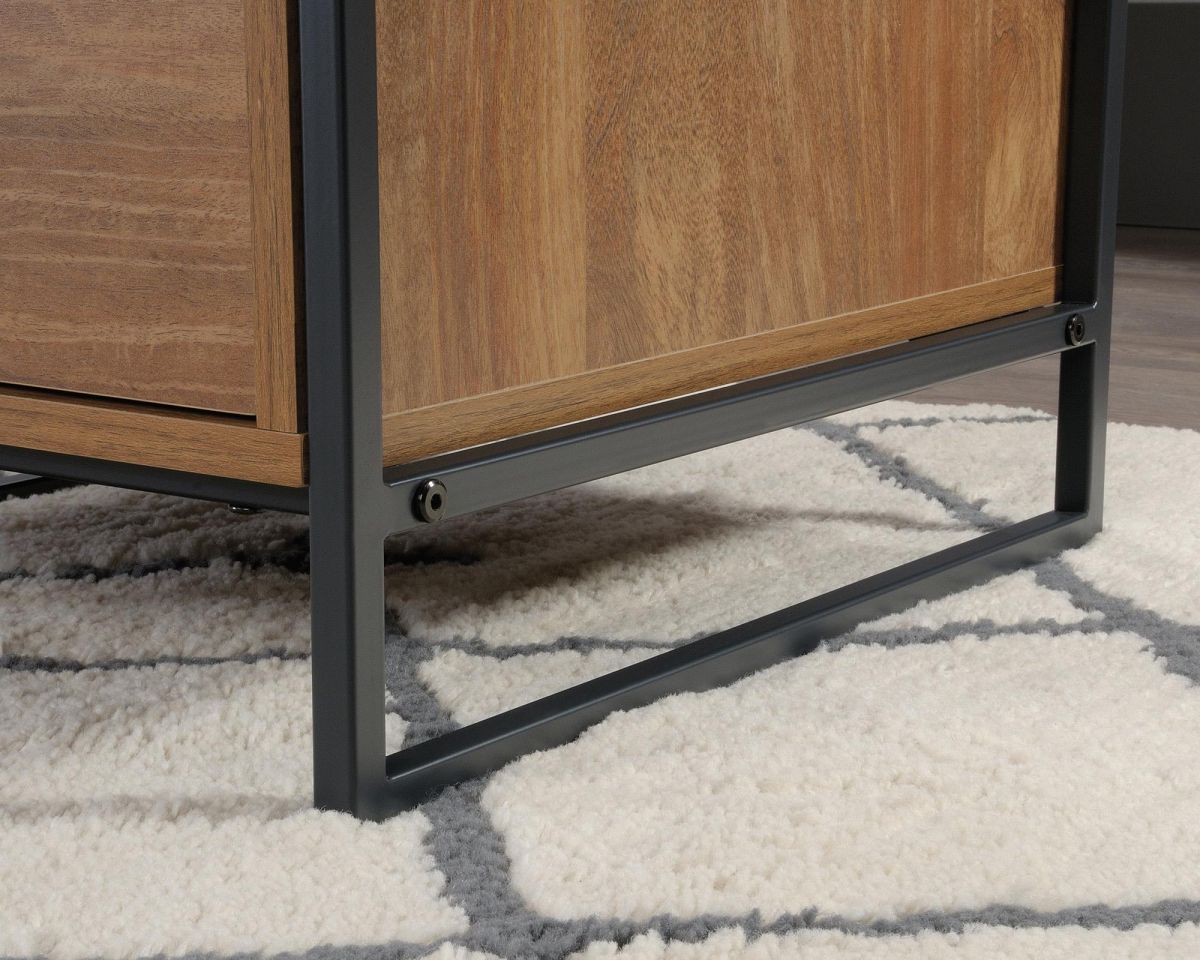 Industrial L-Shaped Home office desk with white accents