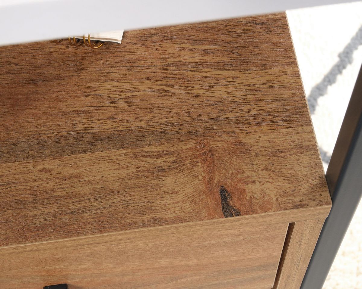 Industrial L-Shaped Home office desk with white accents