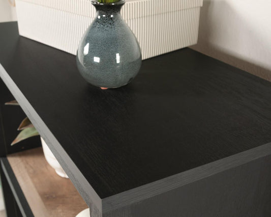 Shaker Style Black Bookcase With Doors in Raven Oak