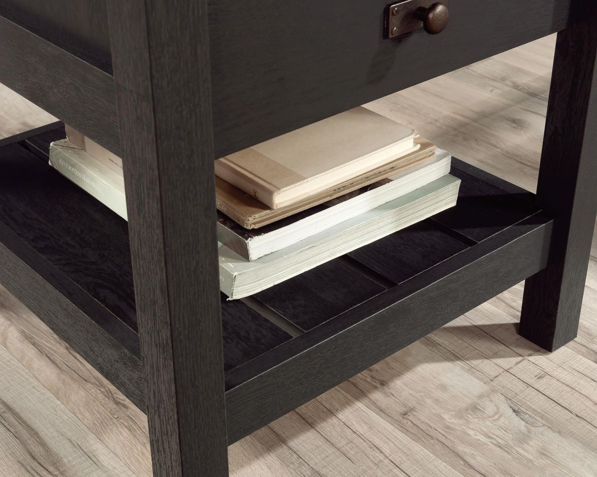 L-förmiger Schreibtisch im Shaker-Stil in Schwarz und Rabeneiche