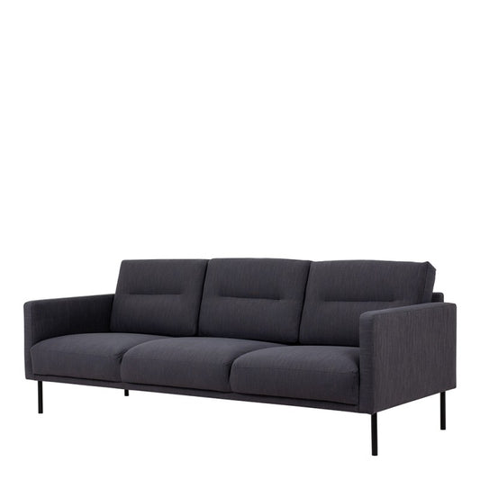 Larvik 3-Sitzer-Sofa - Anthrazitschwarz mit schwarzen Beinen