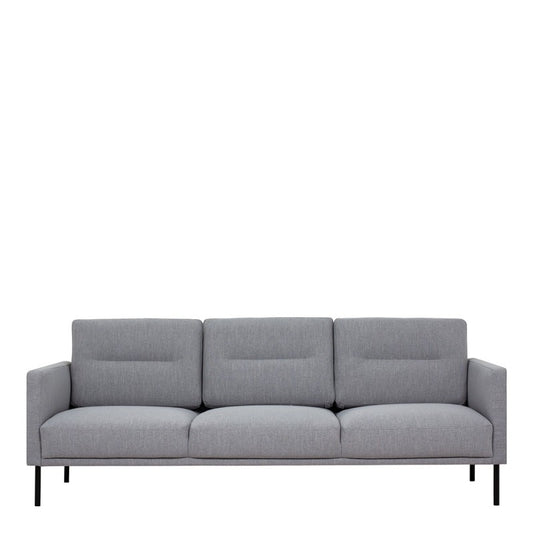 Larvik 3 Seater Sofa - Grey With Black Legs