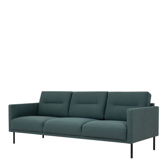 Larvik 3 Seater Sofa - Dark Green With Black Legs