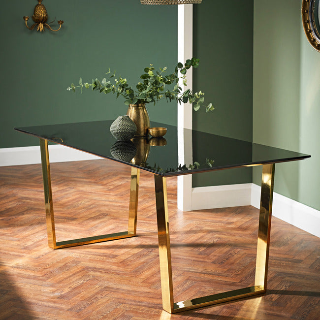 Luxurious High Gloss and Gold Legs Console Table