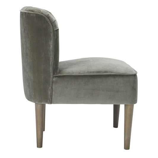 Vintage Grey Velvet Bedroom Lounge Occasional Chair