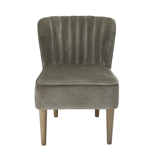 Vintage Grey Velvet Bedroom Lounge Occasional Chair