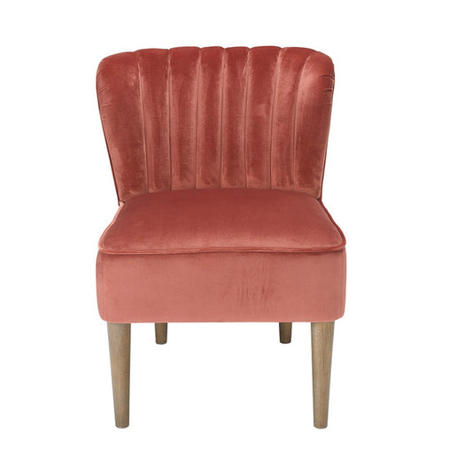 Vintage Pink Velvet Bedroom Lounge Occasional Chair