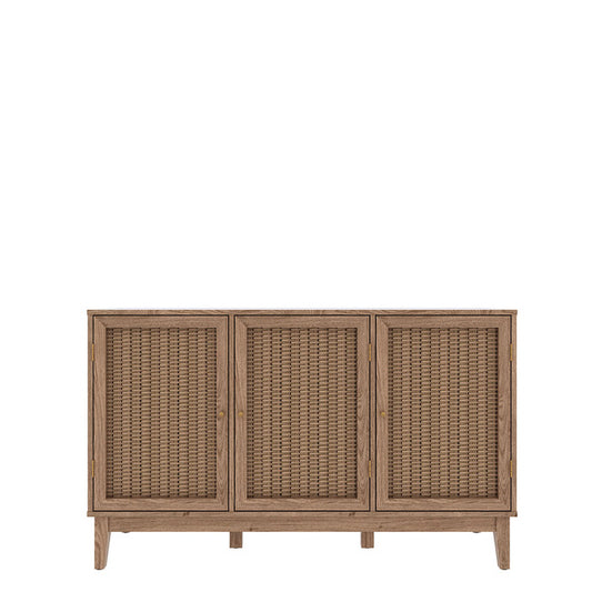 Boho Style Rattan Fronts with Gold Handles Large Sideboard