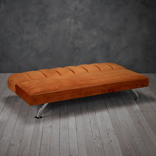 Retro Burnt Orange Velvet Sofa bed